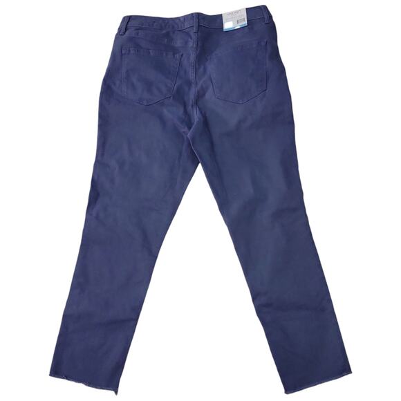 Nine West Womens Gramercy Slim Fit Pockets Crop Pant Blue Size 16 - Picture 2 of 7